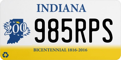 IN license plate 985RPS