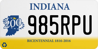 IN license plate 985RPU