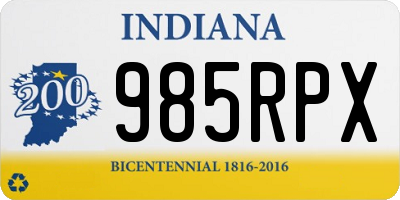 IN license plate 985RPX