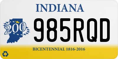 IN license plate 985RQD