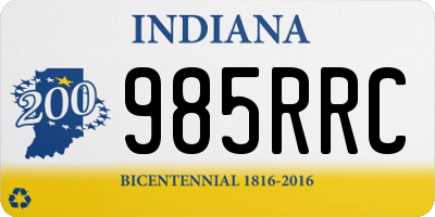 IN license plate 985RRC