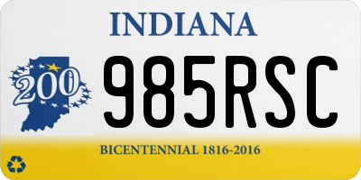 IN license plate 985RSC