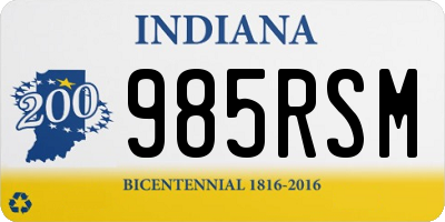 IN license plate 985RSM