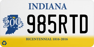 IN license plate 985RTD