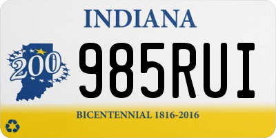 IN license plate 985RUI