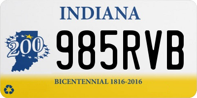 IN license plate 985RVB