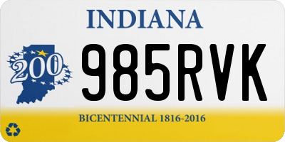 IN license plate 985RVK