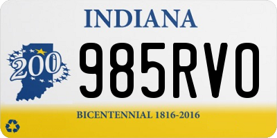 IN license plate 985RVO