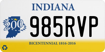 IN license plate 985RVP