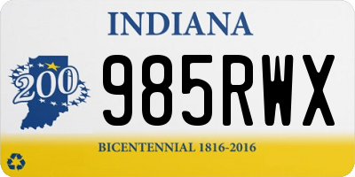 IN license plate 985RWX