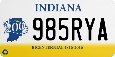 IN license plate 985RYA