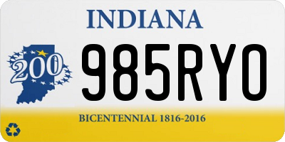 IN license plate 985RYO