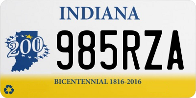 IN license plate 985RZA