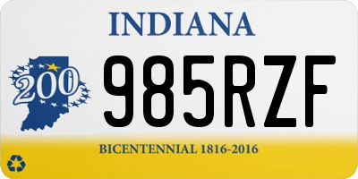 IN license plate 985RZF