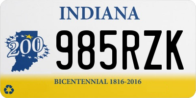 IN license plate 985RZK