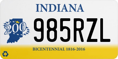 IN license plate 985RZL