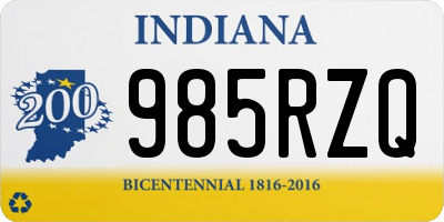 IN license plate 985RZQ