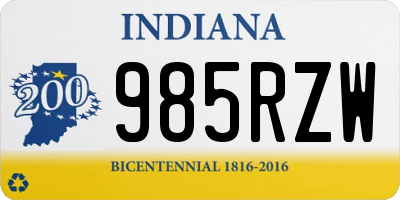 IN license plate 985RZW