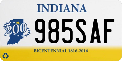 IN license plate 985SAF