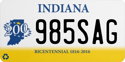 IN license plate 985SAG