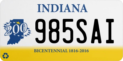 IN license plate 985SAI