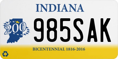 IN license plate 985SAK