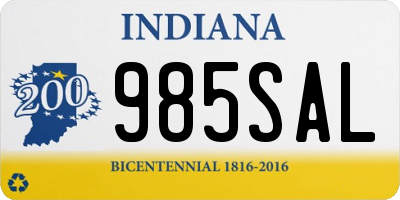 IN license plate 985SAL