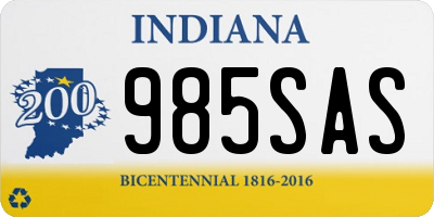 IN license plate 985SAS