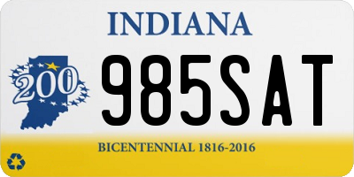 IN license plate 985SAT