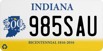 IN license plate 985SAU