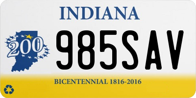 IN license plate 985SAV