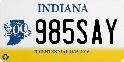 IN license plate 985SAY