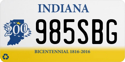 IN license plate 985SBG