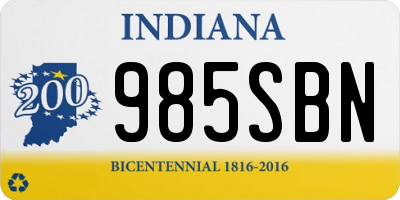 IN license plate 985SBN