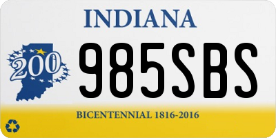 IN license plate 985SBS