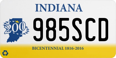 IN license plate 985SCD