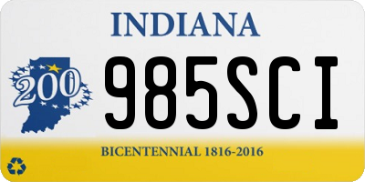 IN license plate 985SCI