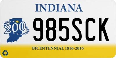 IN license plate 985SCK