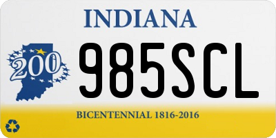 IN license plate 985SCL