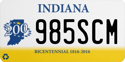 IN license plate 985SCM