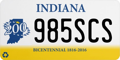 IN license plate 985SCS