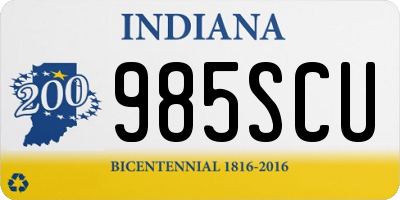 IN license plate 985SCU