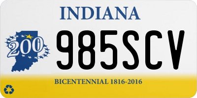 IN license plate 985SCV