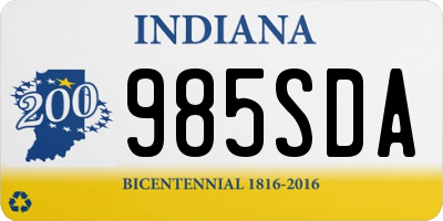 IN license plate 985SDA