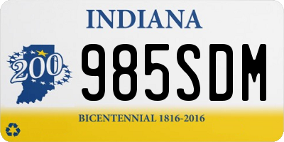 IN license plate 985SDM