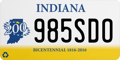 IN license plate 985SDO