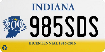 IN license plate 985SDS