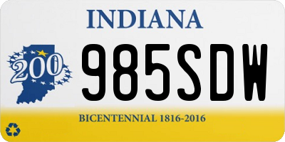 IN license plate 985SDW