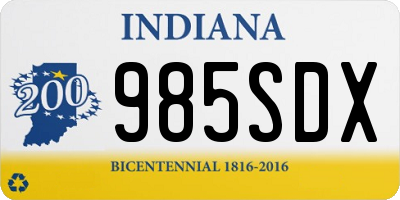 IN license plate 985SDX