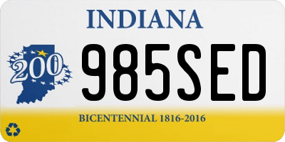 IN license plate 985SED